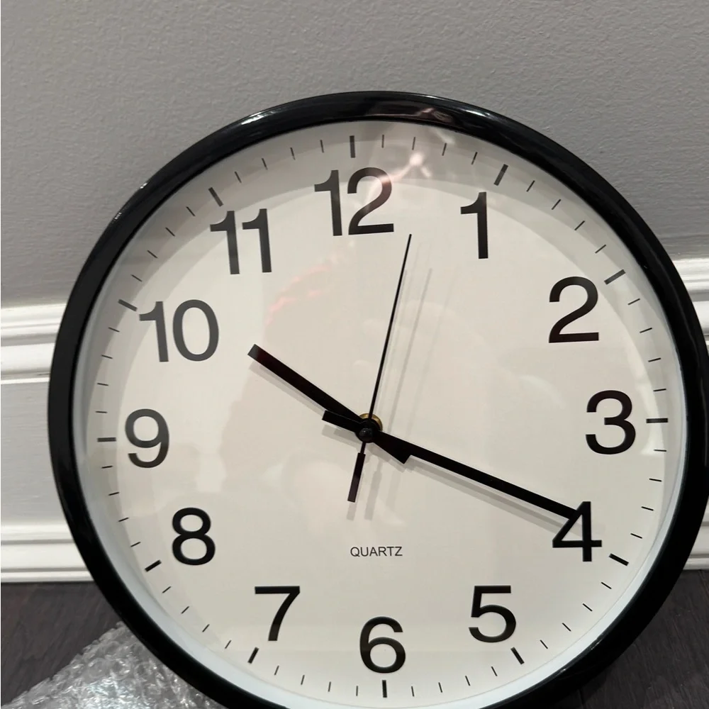 NWT 12in Classic Black Wall Clock- Lightweight